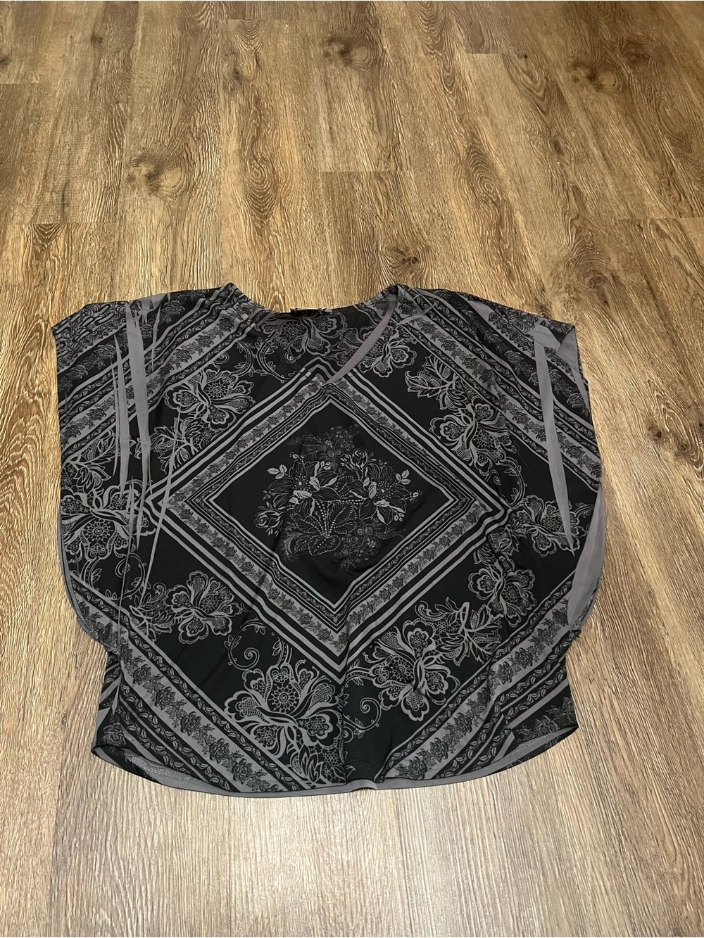 Lavish Black and Gray Floral Top